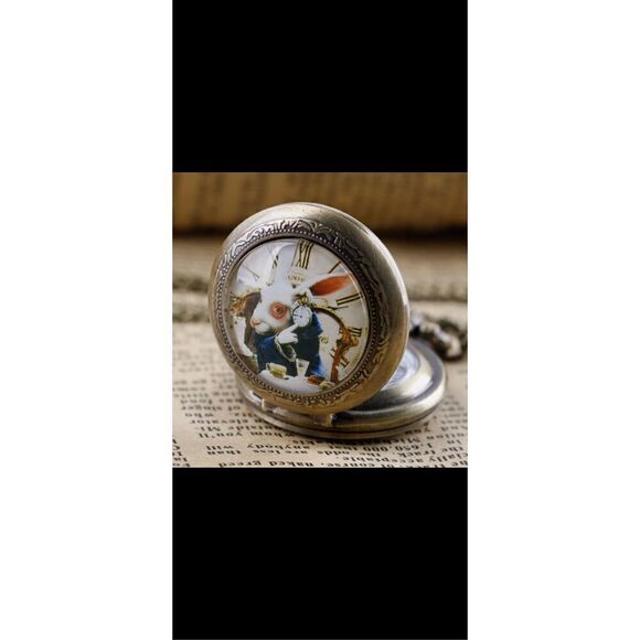 Alice in Wonderland pocket Watch Rabbit themed - Picture 7 of 9